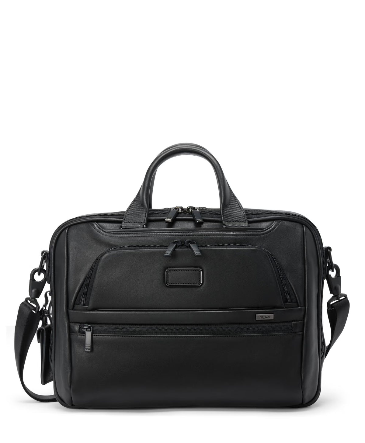 TUMI Alpha Medium 15" Briefcase - Black Leather