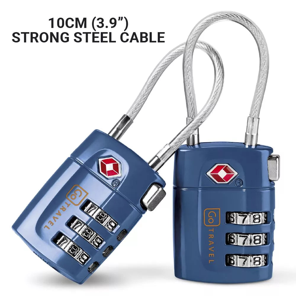 Go Travel TSA Combi Cable Twin Padlocks