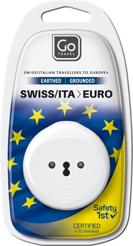 Go Travel Swiss/Italian - EU Adapter