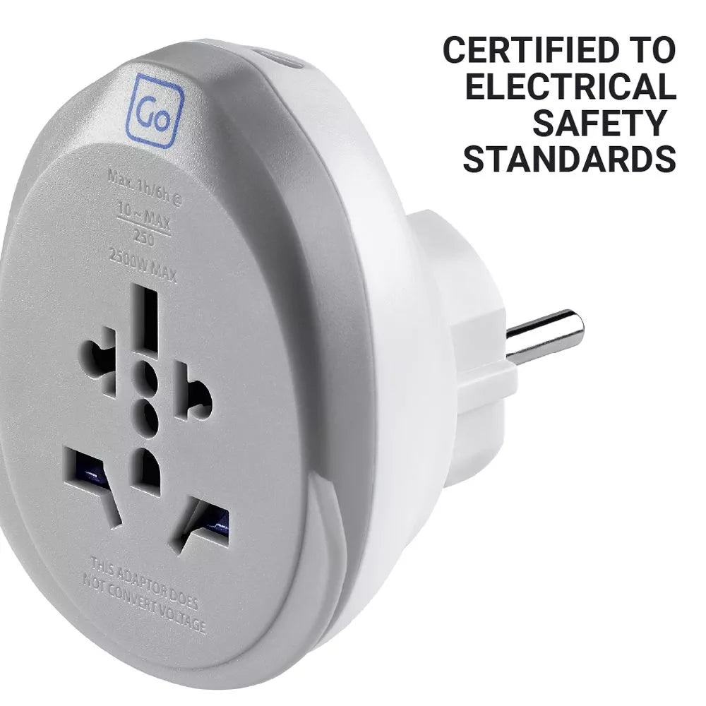 Go Travel World - EU Adapter med USB-C