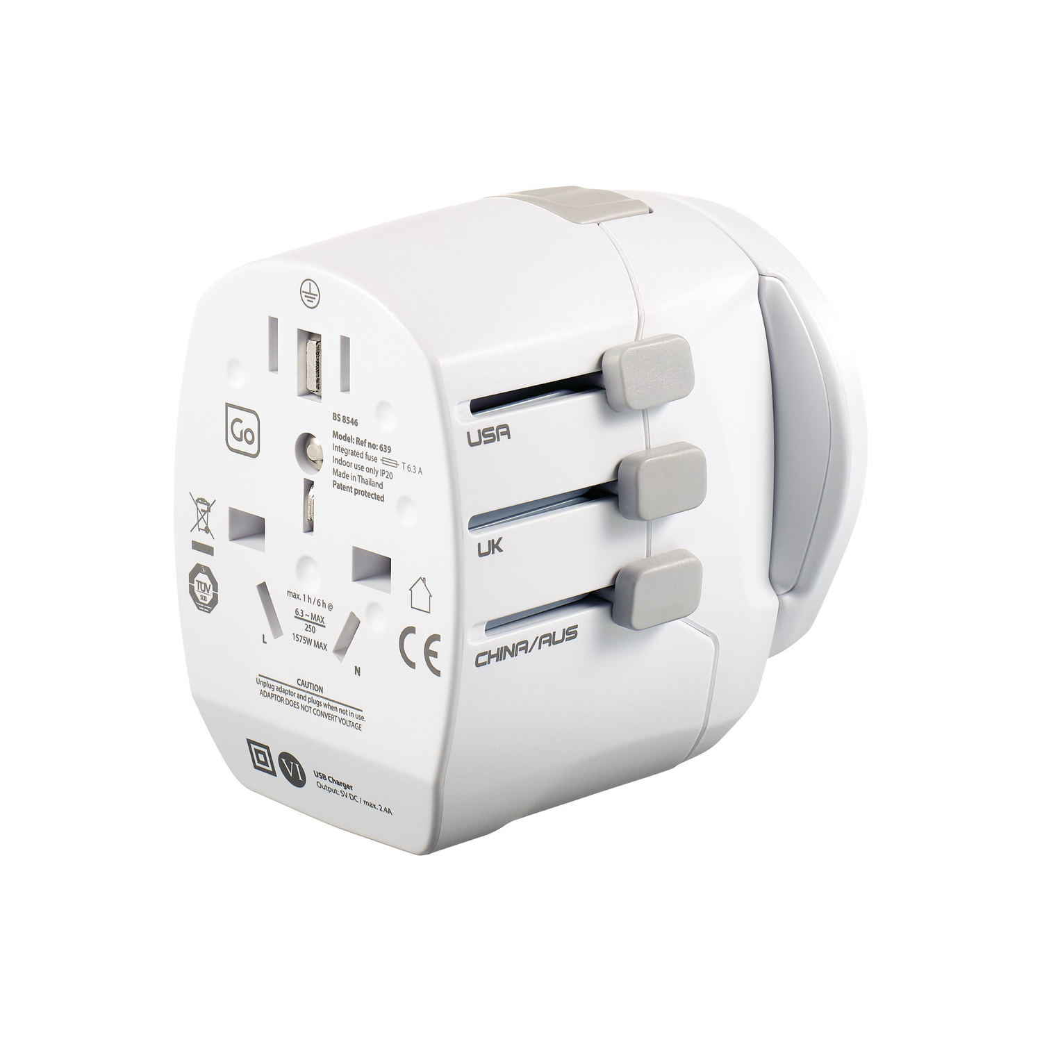 Go Travel Worldwide Adapter + USB