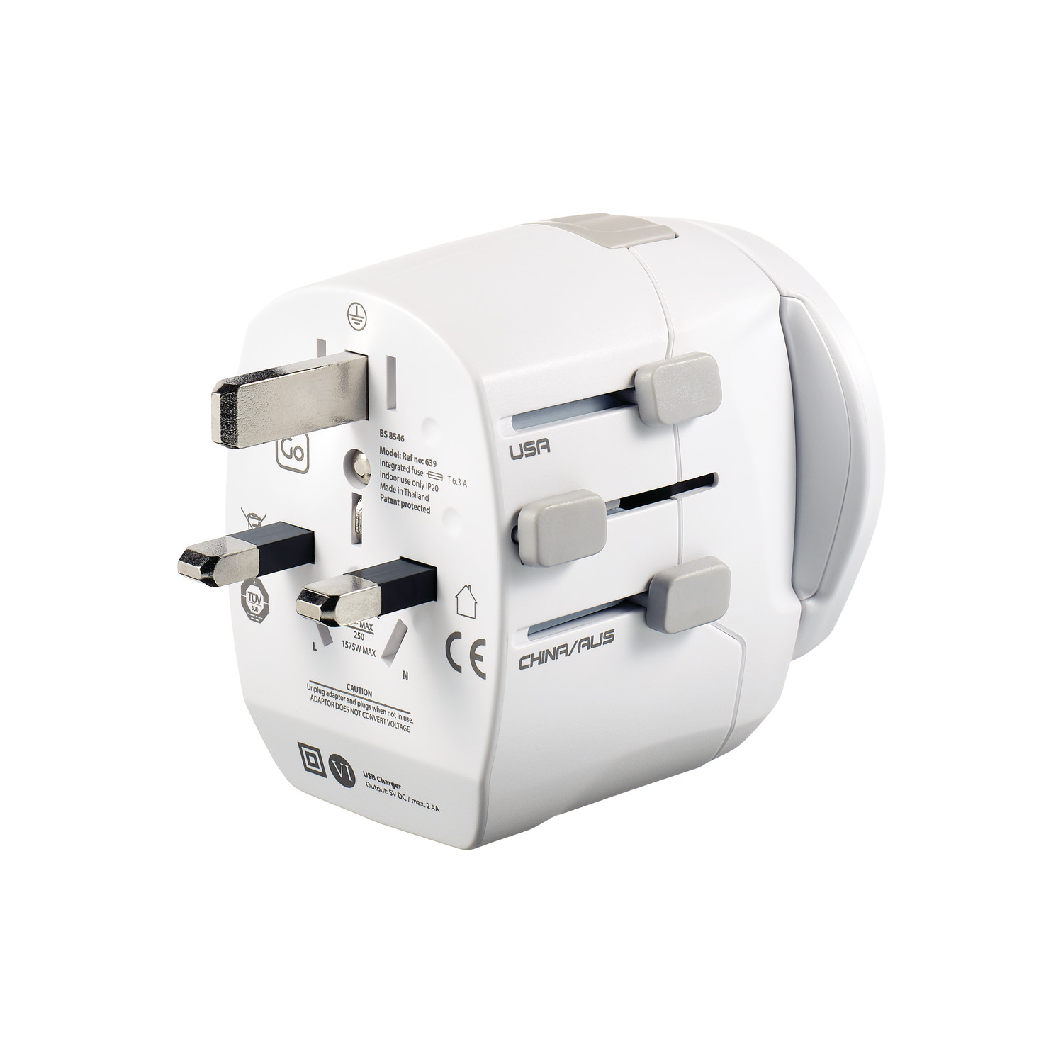 Go Travel Worldwide Adapter + USB
