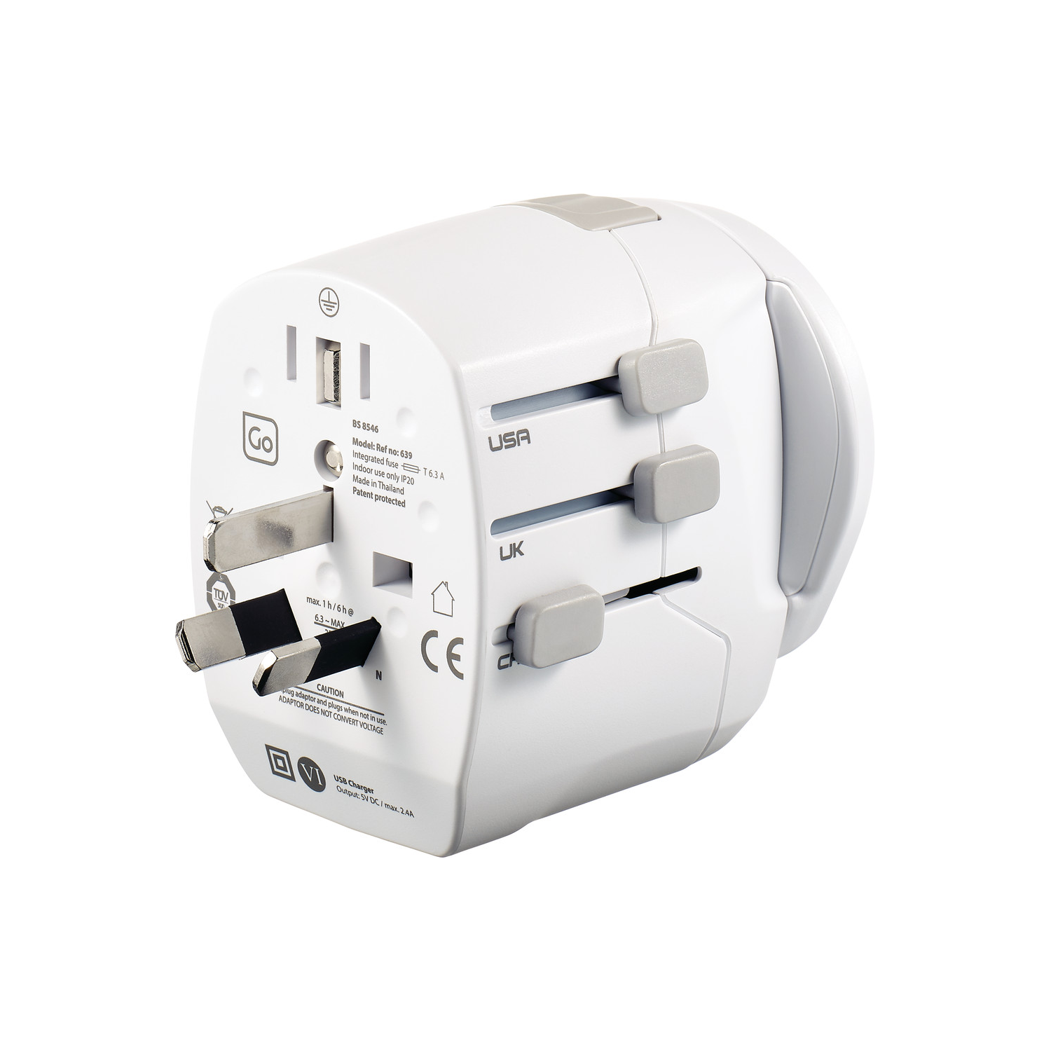 Go Travel Worldwide Adapter + USB