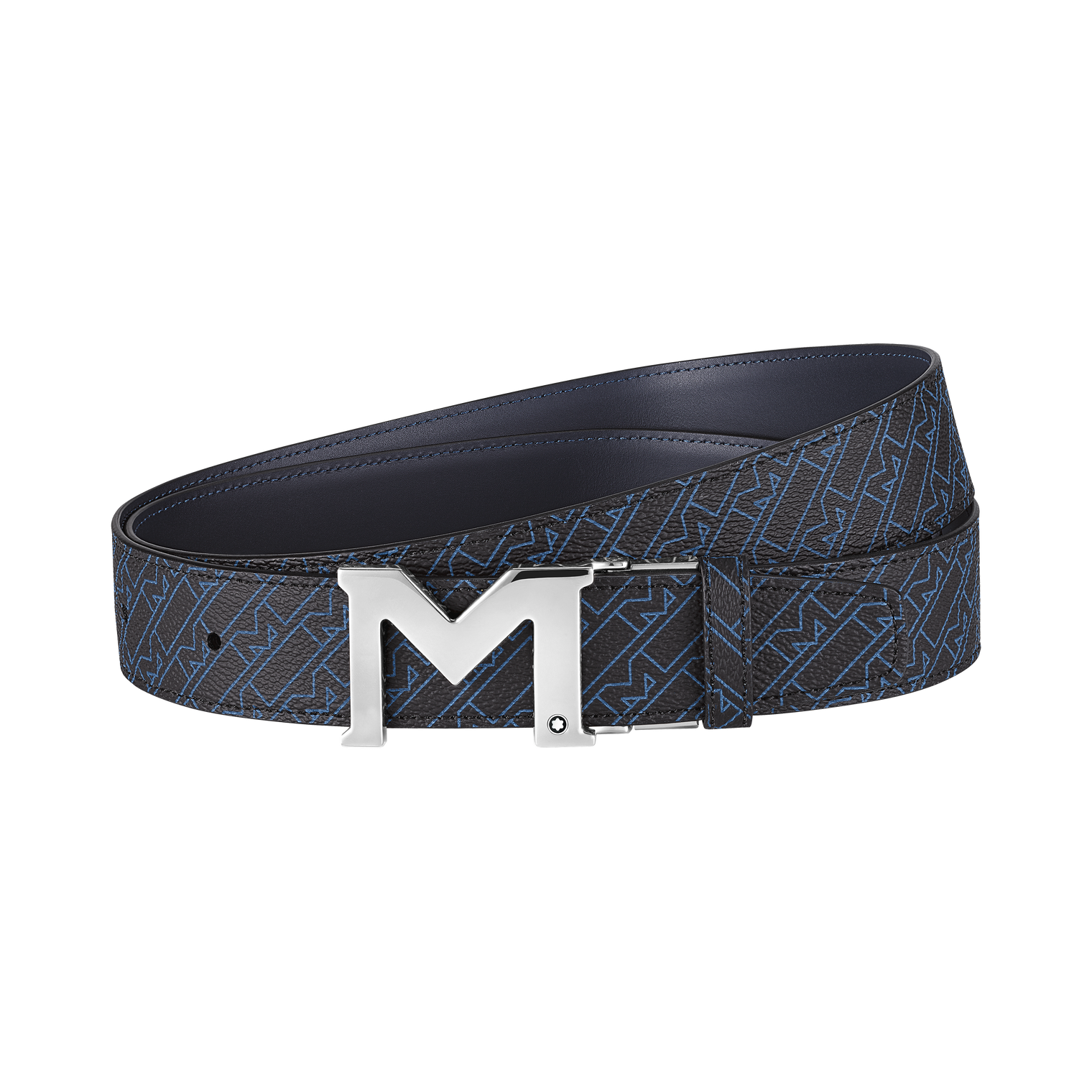 MONTBLANC M BUCKLE BLUE 35 MM REVERSIBLE BELT