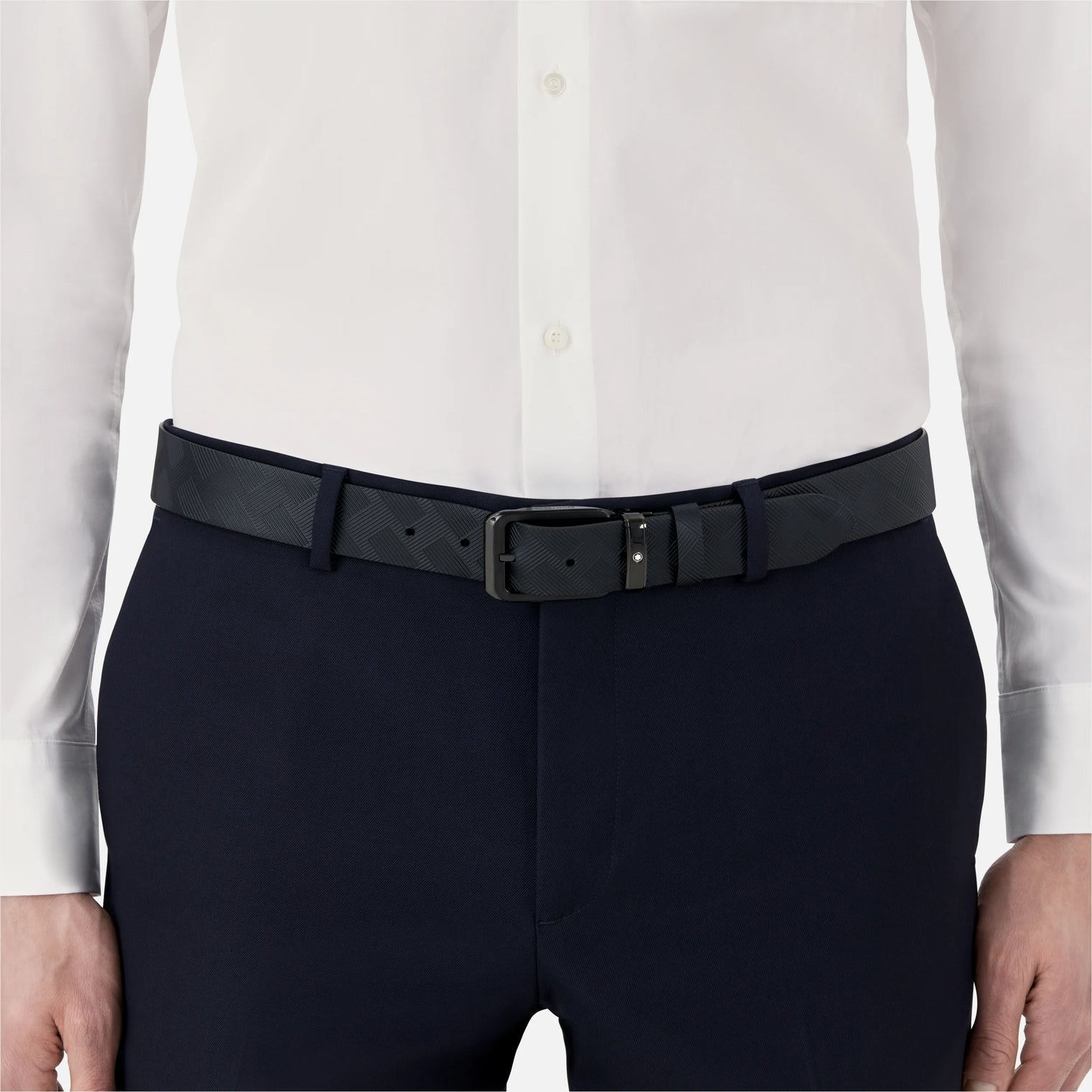 MONTBLANC BLACK 35 MM REVERSIBLE LEATHER BELT