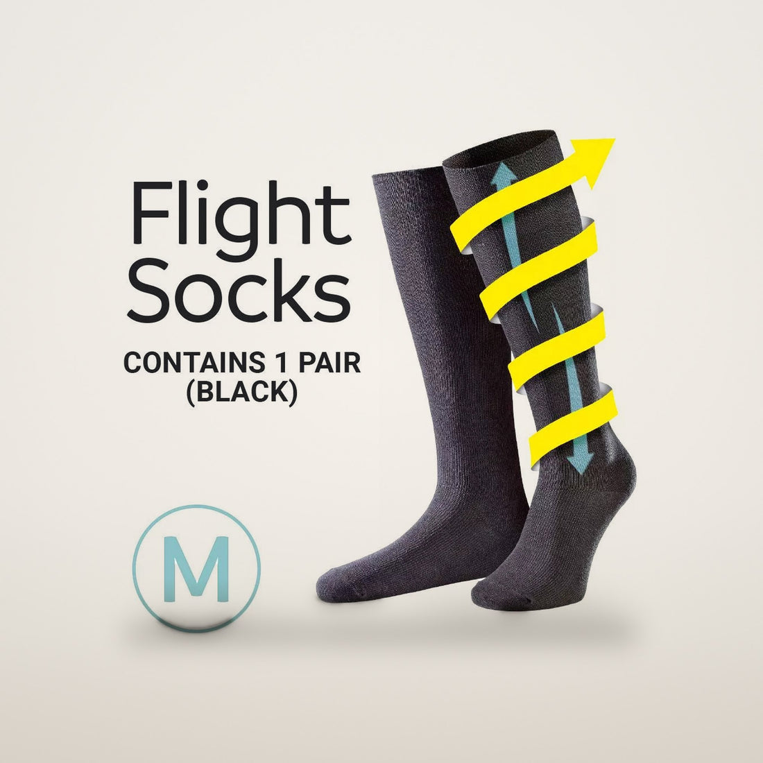 Go Travel Flight Socks (size 39-42) Black