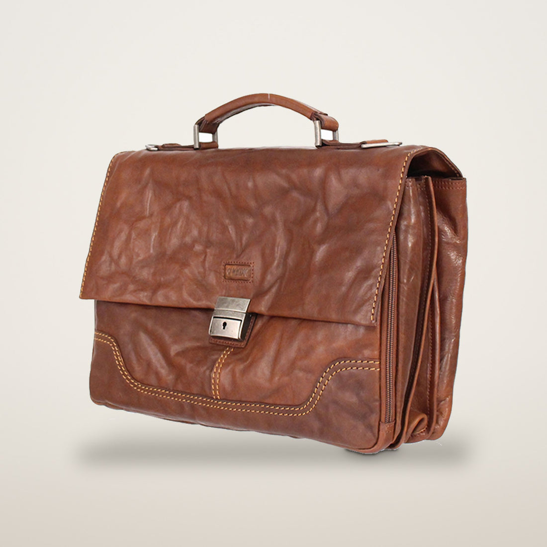 KKDK Briefcase Brun Læder 1 Poc