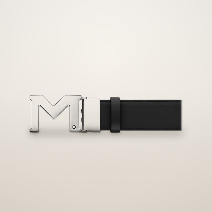 MONTBLANC M BUCKLE BLACK 35 MM REVERSIBLE LEATHER BELT