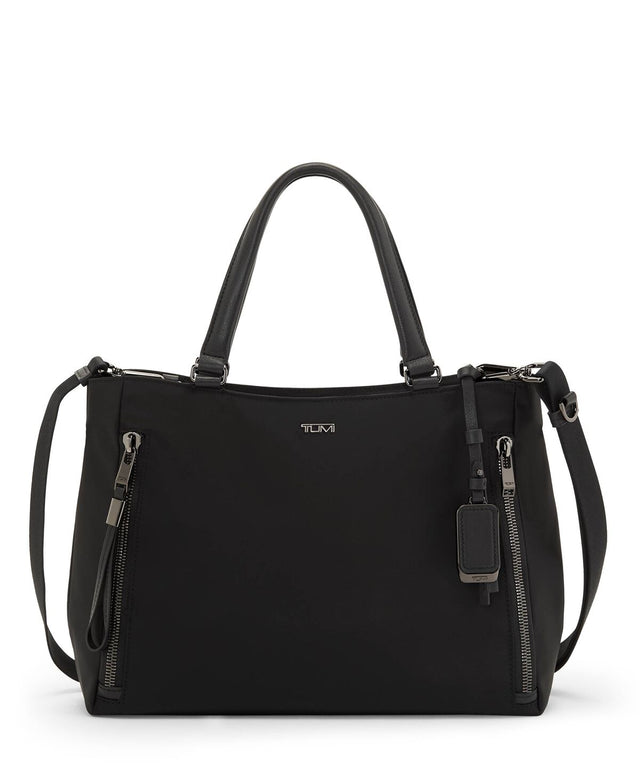 TUMI Voyageur Valetta Medium Tote Black Gunmetal front