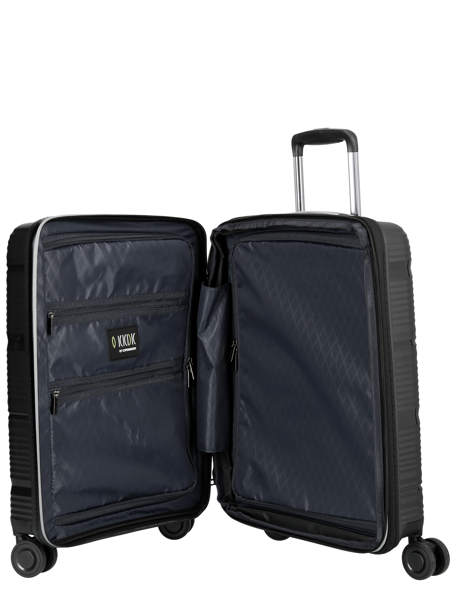 open kkdk wire suitcase with interior pockets
