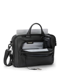 TUMI Alpha Medium 15" Briefcase - Black Leather