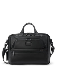 TUMI Alpha Medium 15" Briefcase - Black Leather