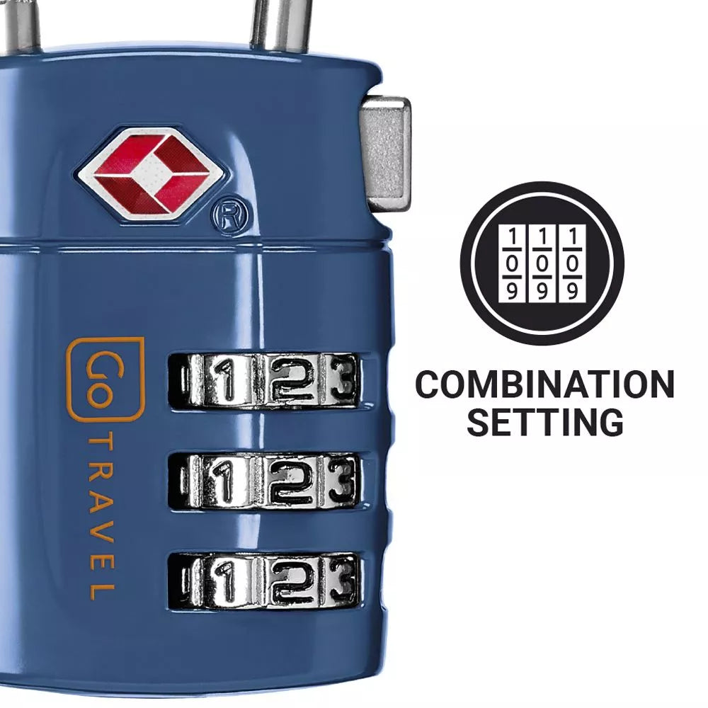 Go Travel TSA Combi Cable Twin Padlocks