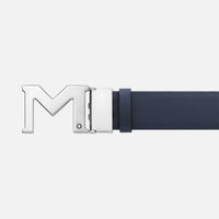 MONTBLANC M BUCKLE BLACK/BLUE 35 MM REVERSIBLE LEATHER BELT