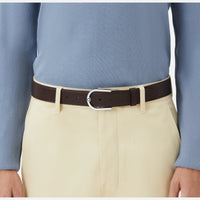 MONTBLANC HORSESHOE BUCKLE GRAINY EBONY/BLACK 35MM REVERSIBLE LEATHER BELT