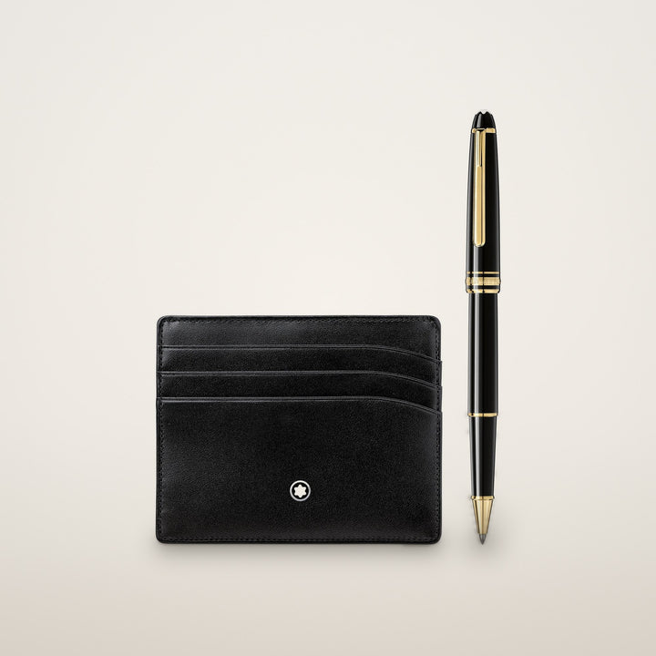 Montblanc Gavesæt med Meisterstück Gold line Classique Rollerball & pocket holder 6cc