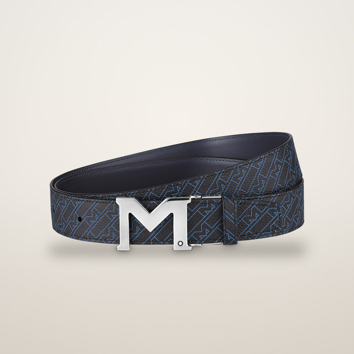 MONTBLANC M BUCKLE BLUE 35 MM REVERSIBLE BELT