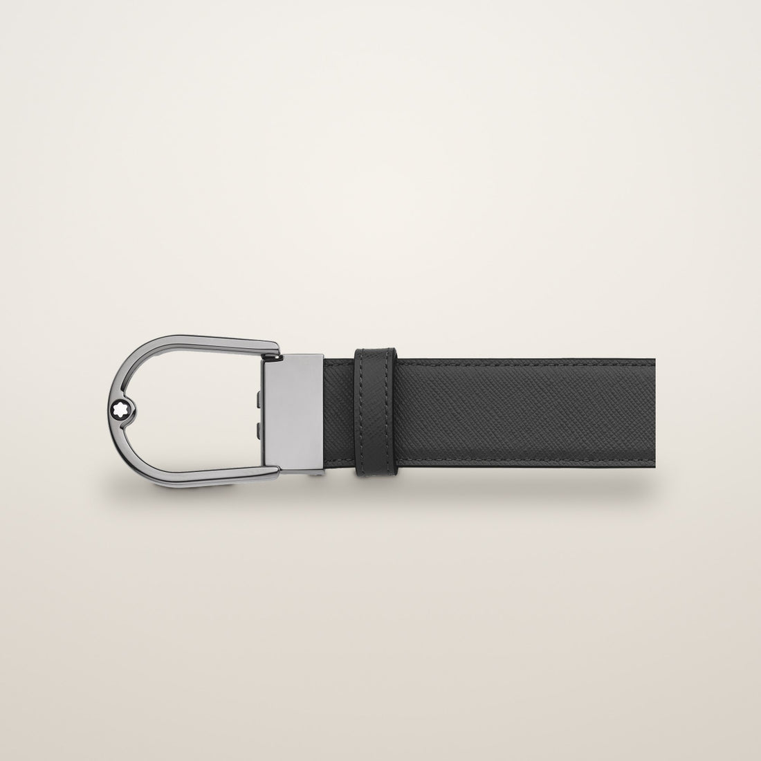 MONTBLANC HORSESHOE BUCKLE MASTIC/BLACK 35MM REVERSIBLE LEATHER BELT