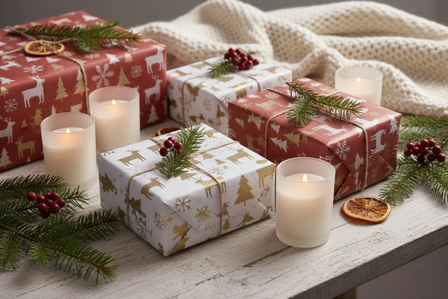 medium sized wrapped christmas gifts, copenhagen edition