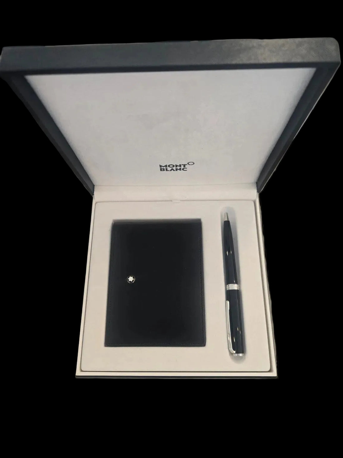 Montblanc gavesæt med Meisterstück Wallet 6cc og PIX Ballpoint Pen i gaveæske