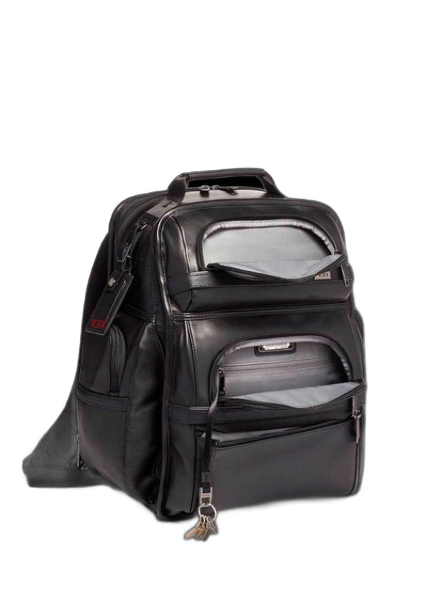 Tumi Brief Pack Leather Backpack sideview