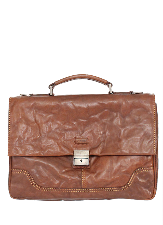 KKDK Briefcase Brun Læder 1 Poc